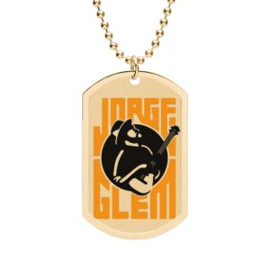 Guitar Cat Enamel Dog Tag Necklace — Jorge Glenn Music Fan Pendant